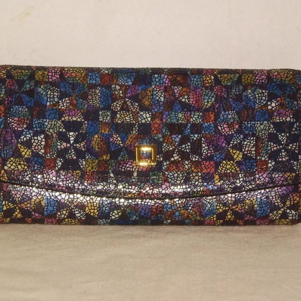 Lodis Envelope Wallet Multi Color Printed Leather